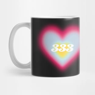 333 angel number heart aura colorful aesthetic Mug